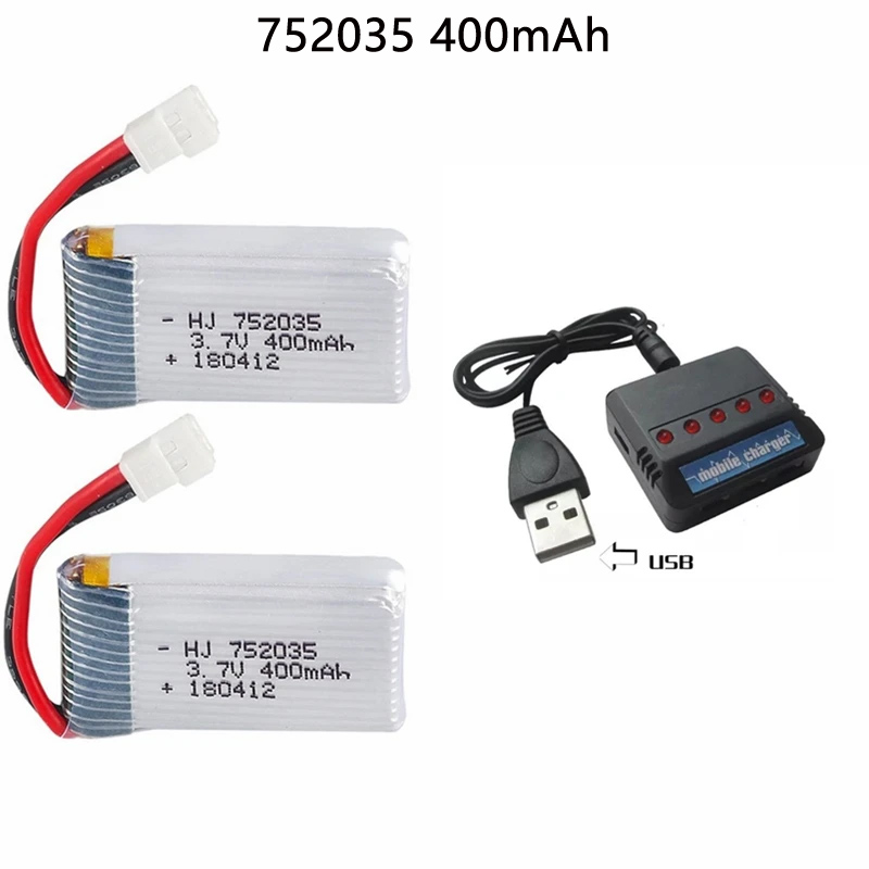752035 3.7V 400mAh 35C Drone B - Eachine Drone E58 评论和价格