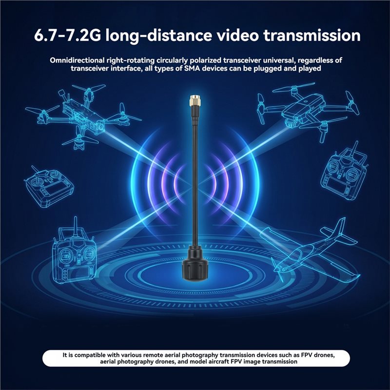 [NEW!A25P】 6.7-7.2Ghz SMA Ante - Drone Racing Antenna 评论和价格