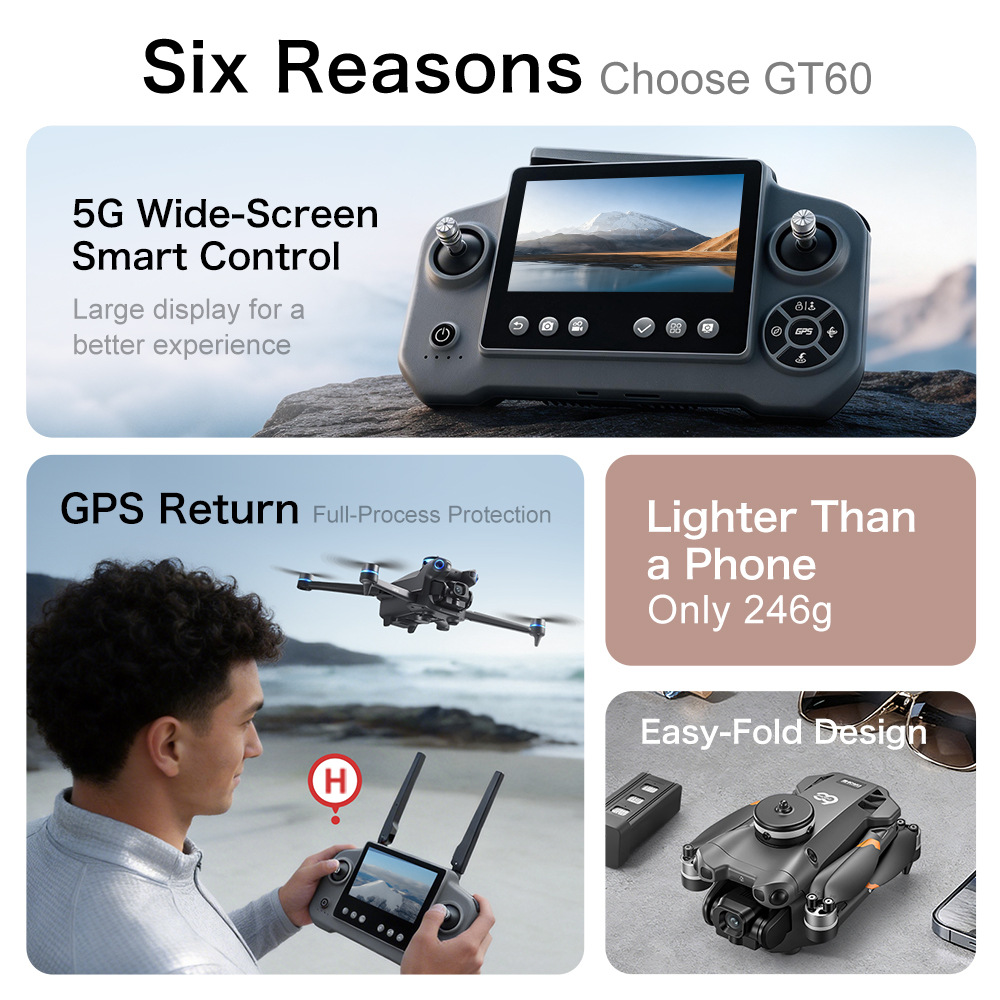 New GT60 GPS Drone High Defini - Drone Racing Camera 评论和价格